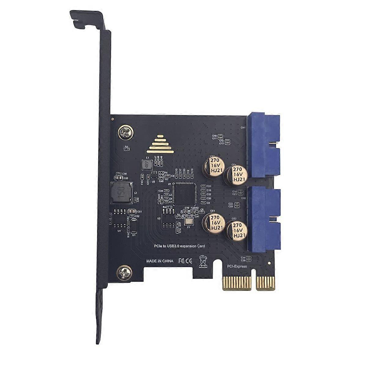 PCI-E to USB3.0 Dual 19PIN Connector Expansion Card PCIe 2.0 X1 19P for Front Panel Adapter Card 5Gb