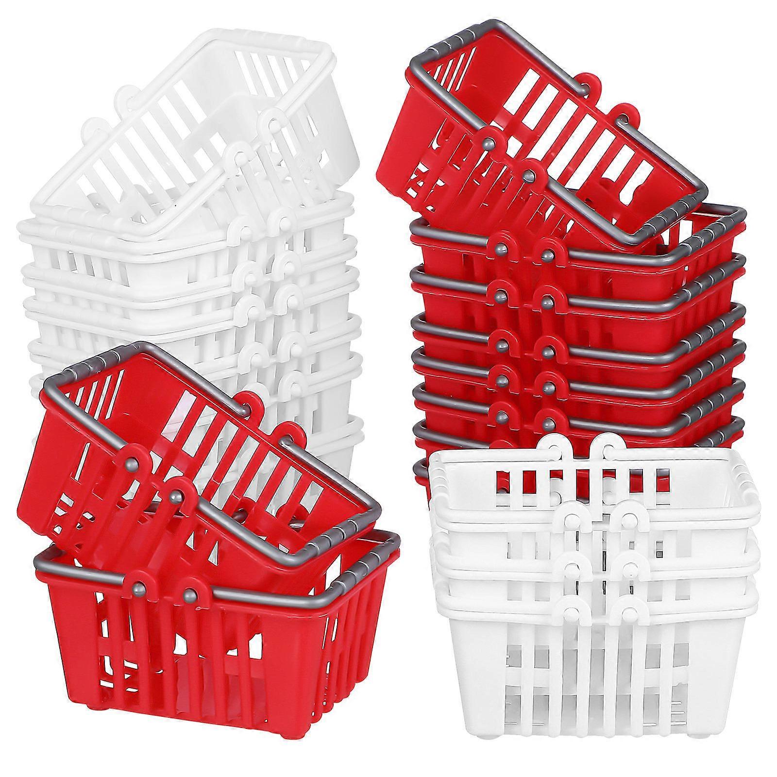 Tiny Baskets Toy Miniature Supermarket Baskets for Kid Playing 80Pcs