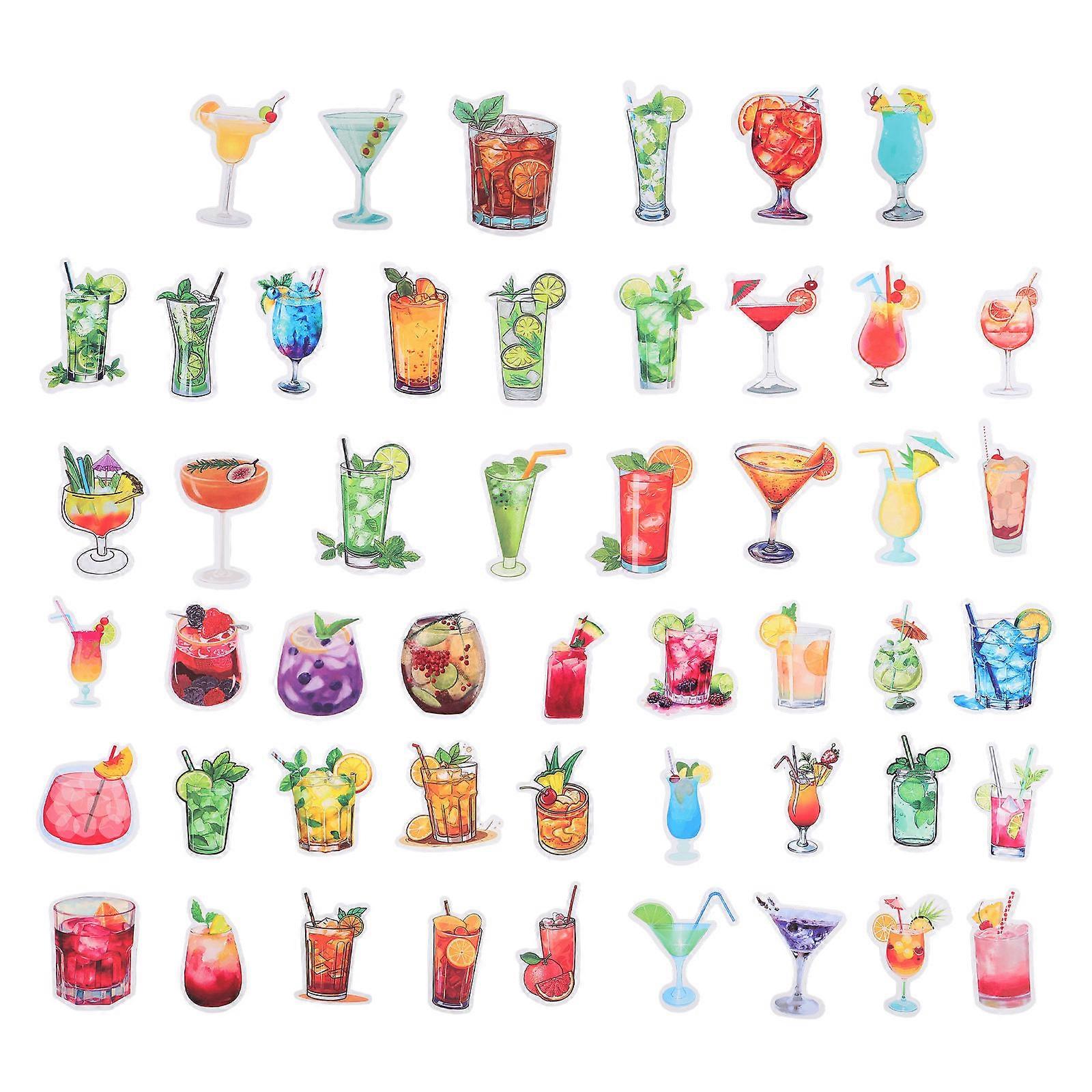 Diy Water Bottle Stickers 50Pcs Assorted Pattern For Crafters Waterproof And Adhesive