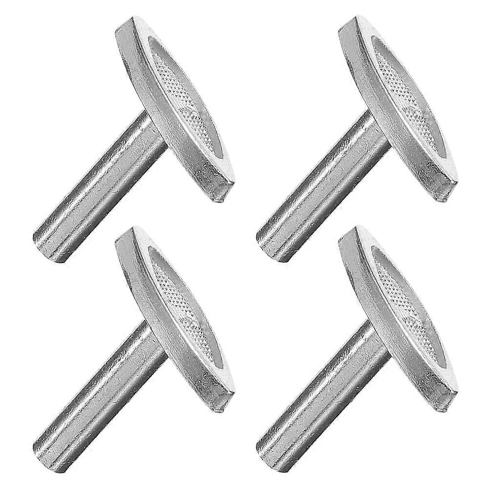 Silver Iron Winding Keys Set 4Pcs for Music Box Winder Handle Replacement