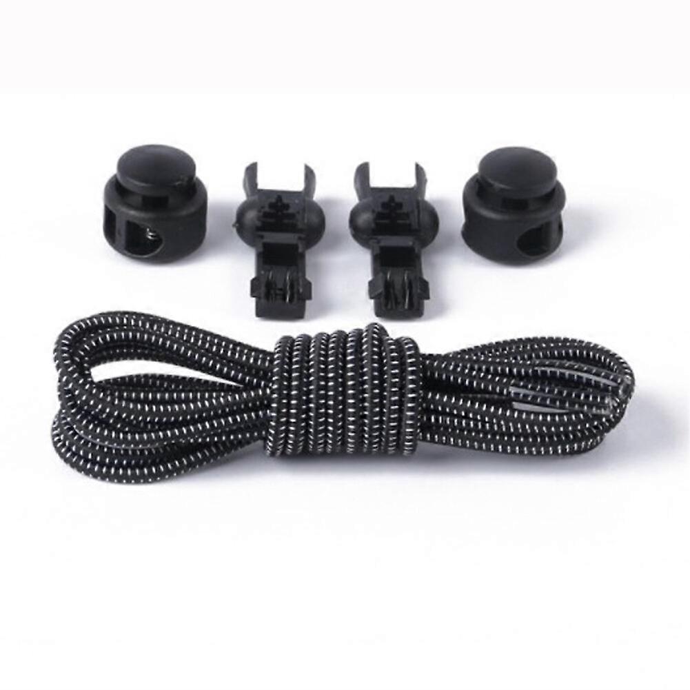 No Tie Shoelaces Elastic Lock Shoes Running Jogging Canvas Trainers Lazy Laces S