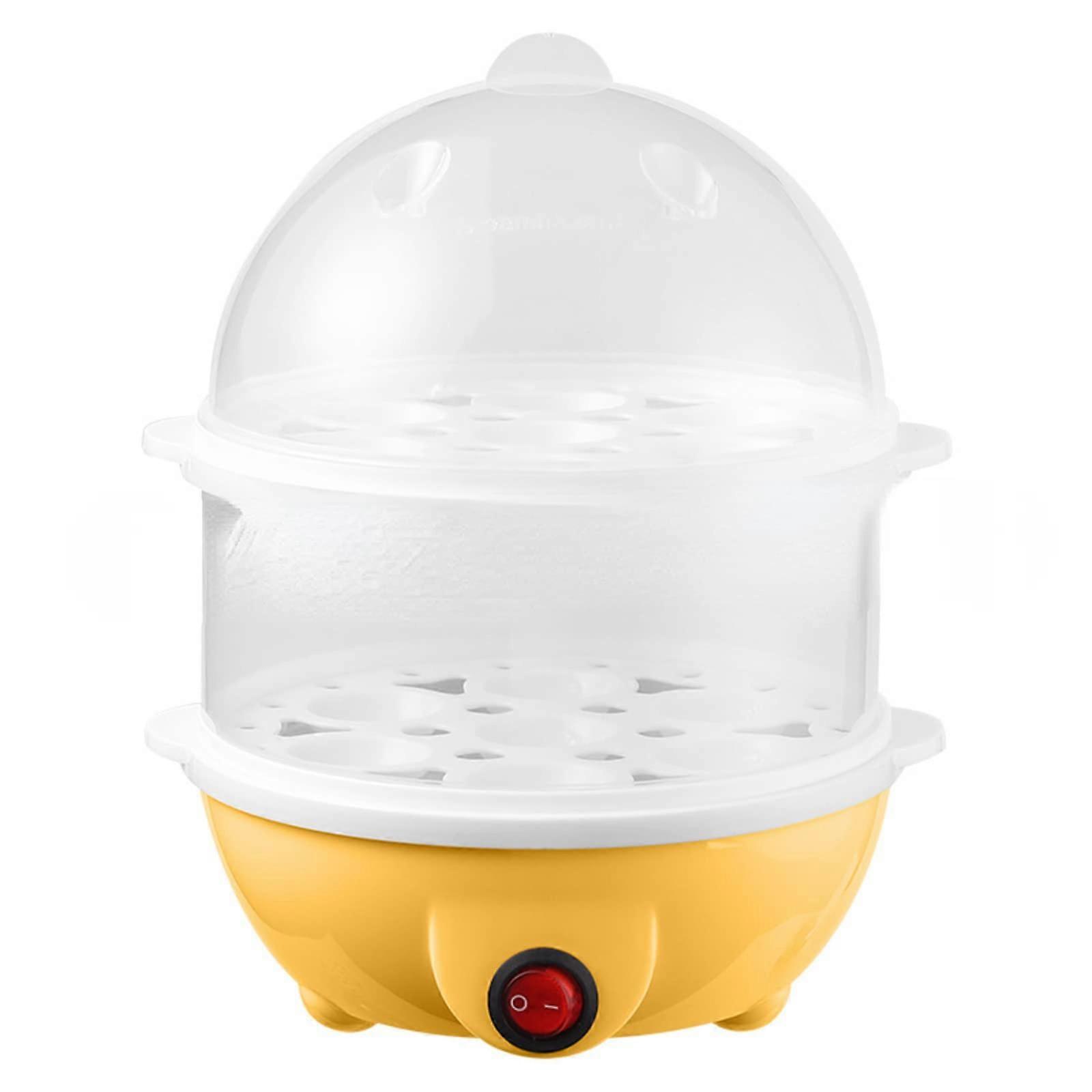 Electric Egg Cooker Double Layer Steamer with Fast Cooking and Auto ShutOff for Breakfast 110V Yellow