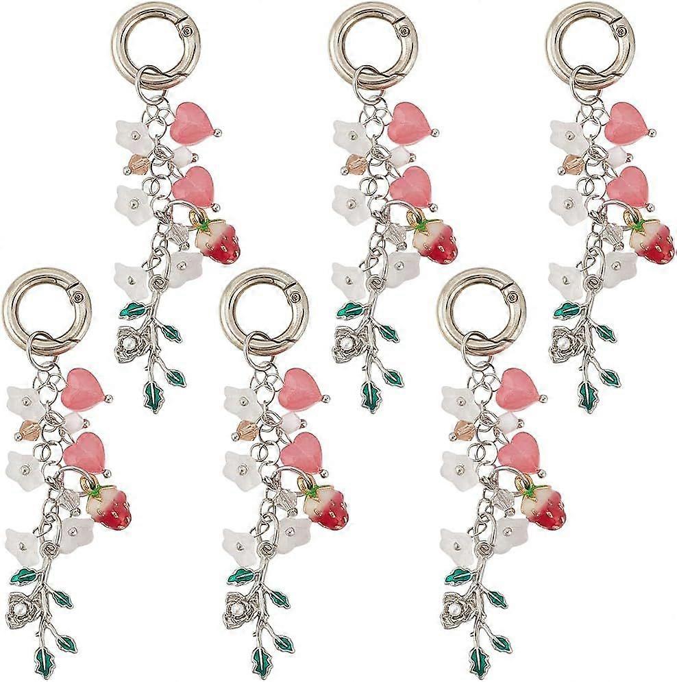 1 Box 6Pcs Chain Bookmark Leaf Bookmarks Travelers Notebook Charm Leaves Charms with Spring Gate Rings Leaf Clip On Charms Book Marks for Book Lovers 