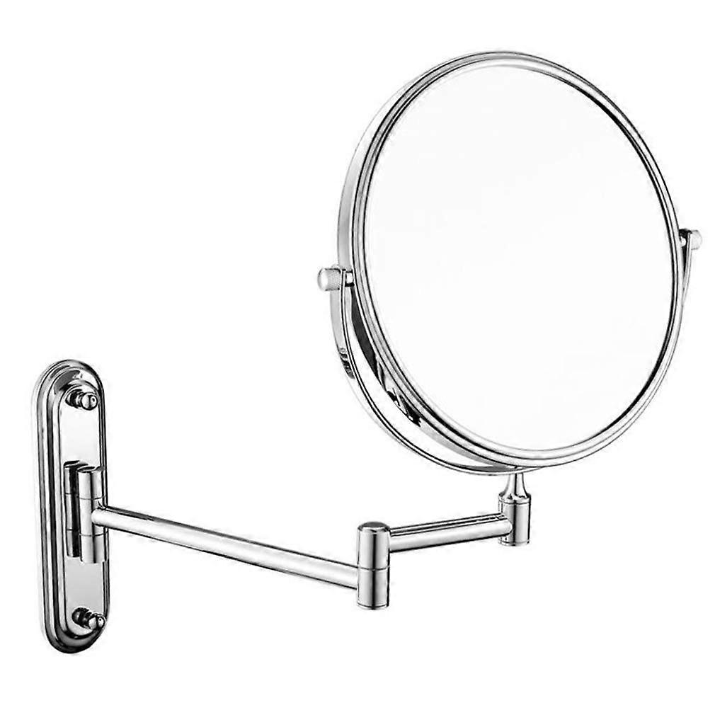 Wall Mounted Makeup Mirror 6 Inch TwoSided 3x Magnification 360° Swivel Extendable Arm Rustproof