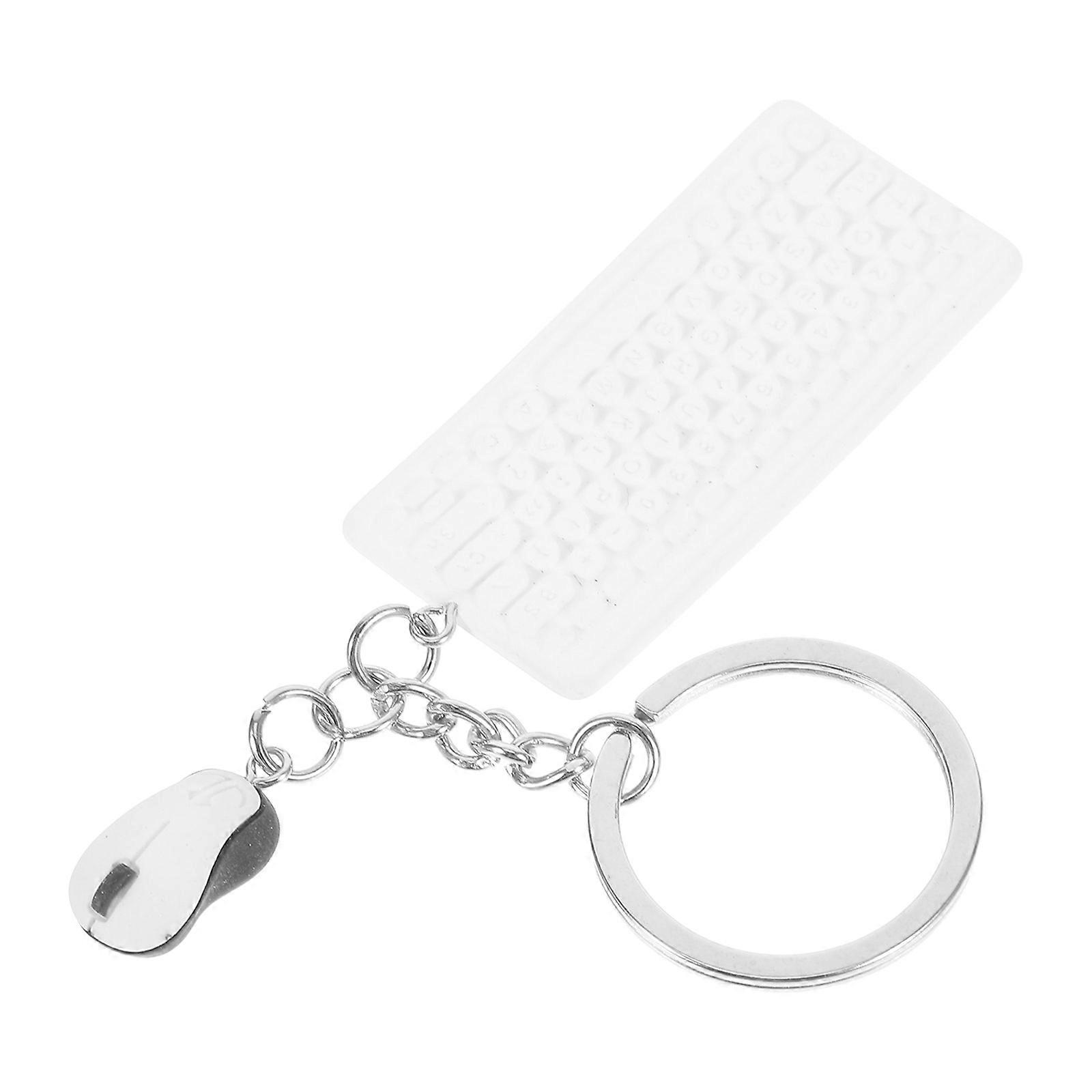 Cute Keyboard Mouse Keychain Mini Computer Charm for Decoration
