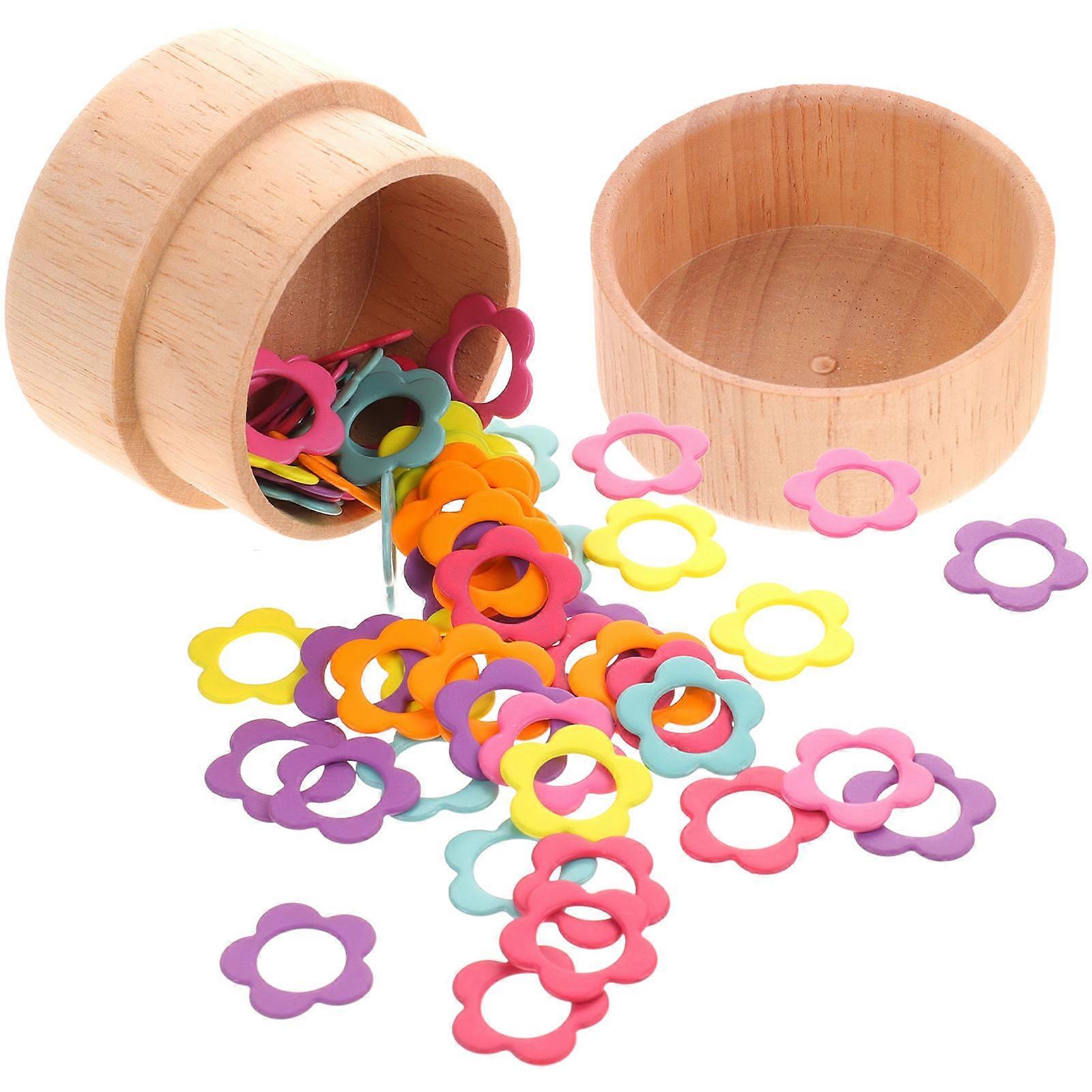 Knitting Markers Rings Flower-Shaped Stitching Tools For DIY Crafts Knitters Counting Rows Assorted Color 2 Sets