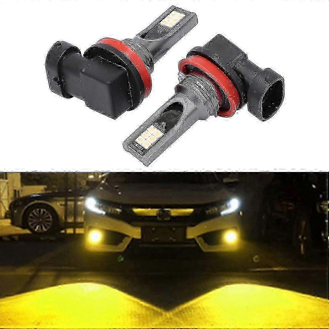 Replacement H11 H8 LED Fog Light, 2-Pack for Vehicle, 12W 12V 24V
