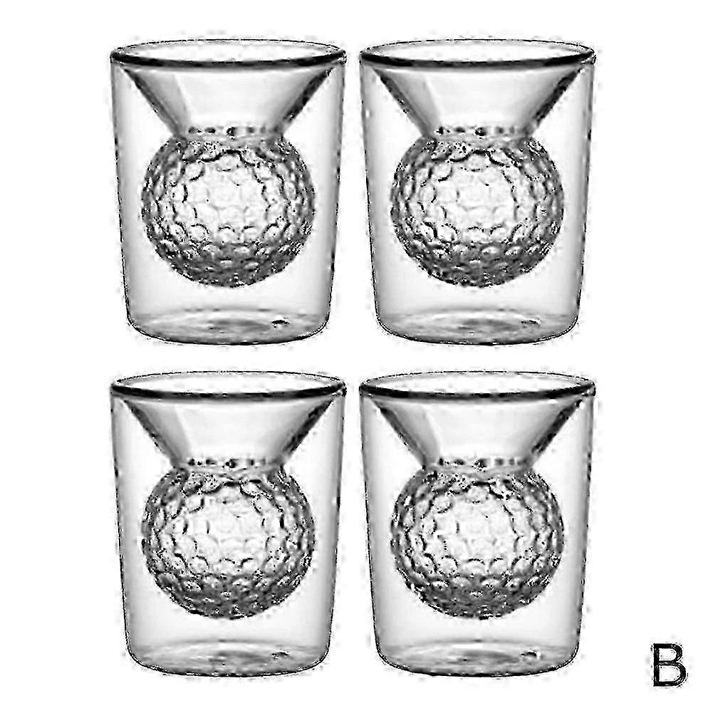Golfgläser mit einzigartigem Balldesign, 4er-Set Sportbecher