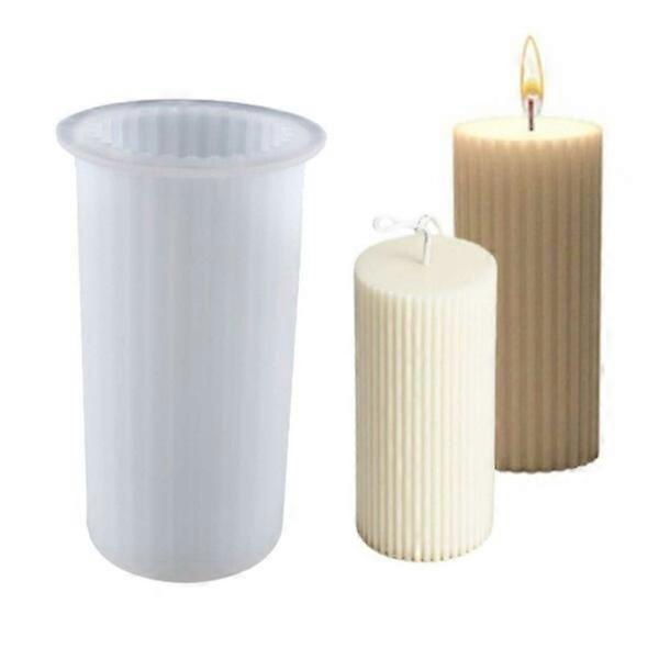 Silicone Candle Mold DIY Ribbed Candle White