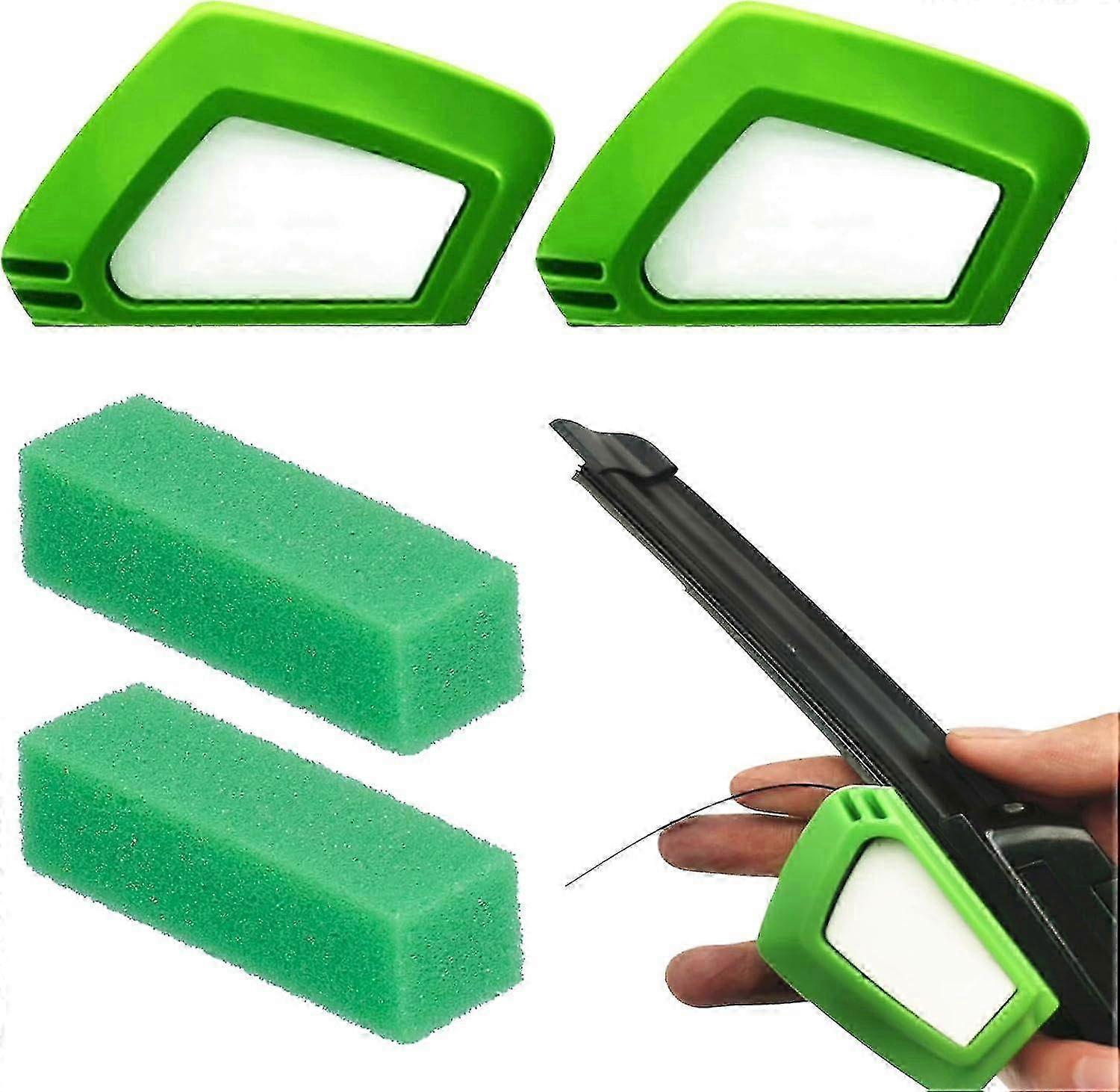 2 Pieces Windshield Wiper Sharpener, Windshield Wiper Cutter With Sponge, Windshield Wiper Repair Tool Adhesive Strip Cleaning Suitable For Recutting
