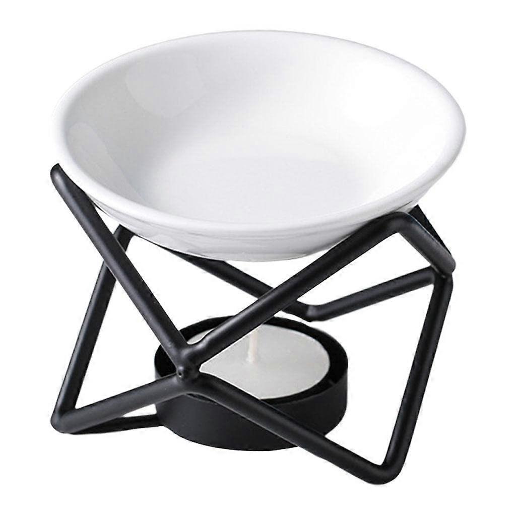 Black Geometric Essential Oil Burner and Candle Wax Warmer with Large Capacity for LongLasting Aroma