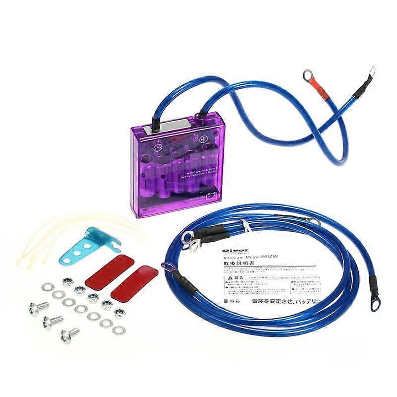 Universal 12V Car Voltage Stabilizer and Regulator with Ground Cables for Improved Ignition