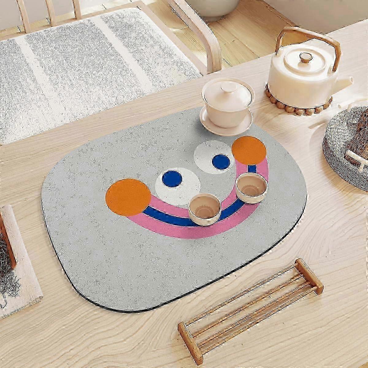 Polyester Dish Drying Mat, Absorbent Non Slip Mat for Kitchen Counter