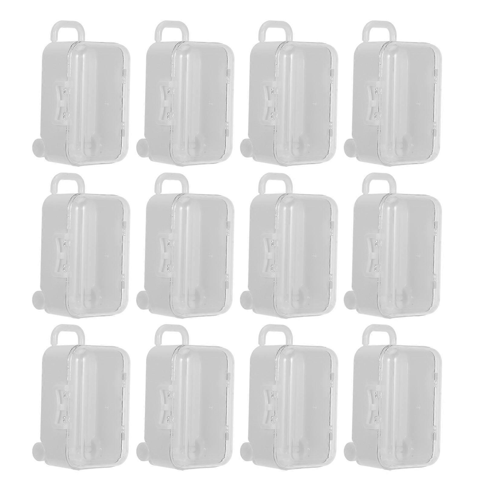 Suitcase Favor Boxes Mini Candy Boxes for Wedding Use 12Pcs Clear Plastic