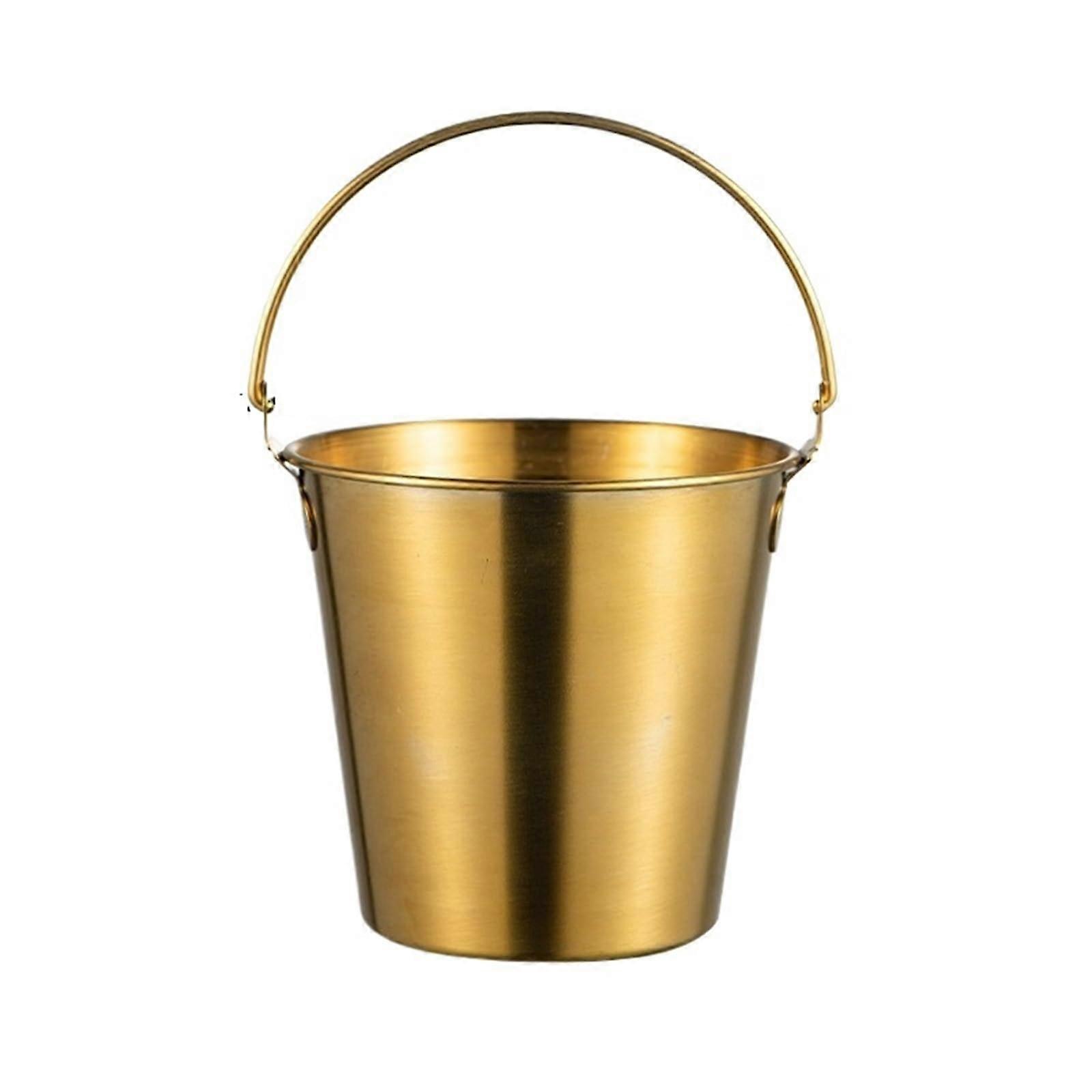 Stainless Steel Ice Bucket 700ml Gold Wine Chiller Keeps Drinks Cold for Home Bar and Parties