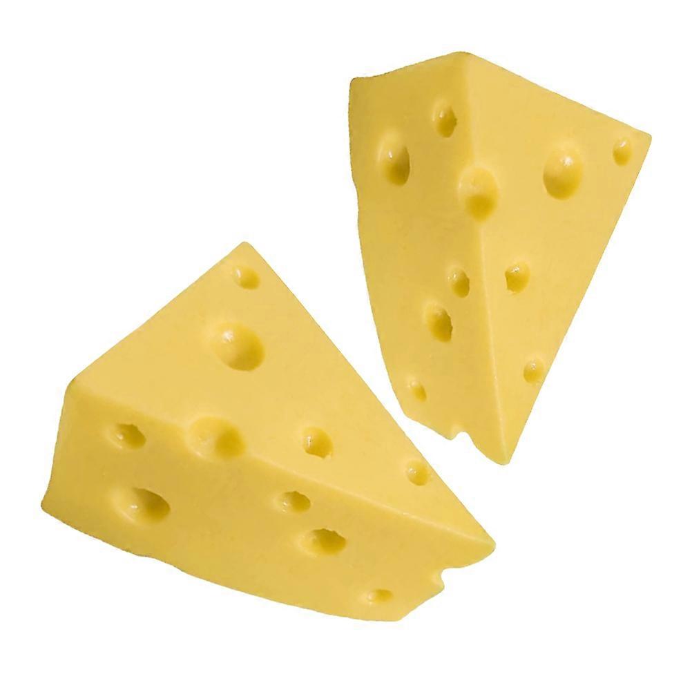 Simulation Cheese Ornament for Decor 2Pcs Fake Cheese Model Set