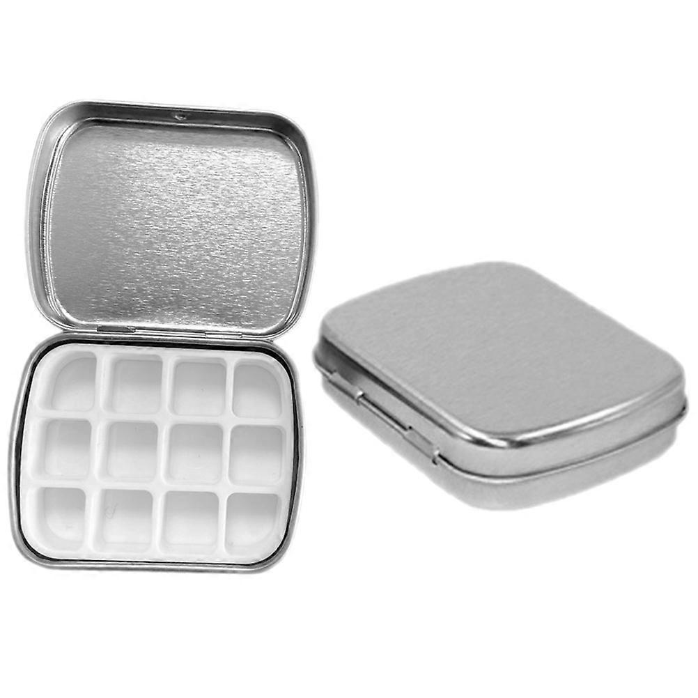 Nail Polish Box Empty Nail Polish Tin for Storage 2Sets Silver Metal Case