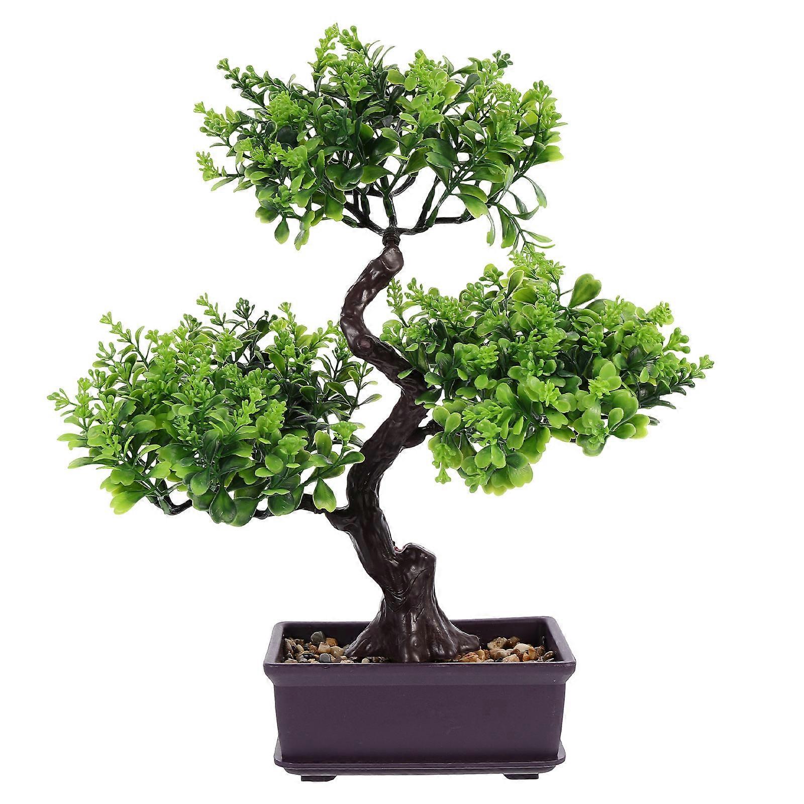 Artificial Bonsai Green Plants Decor for Home Plastic Material
