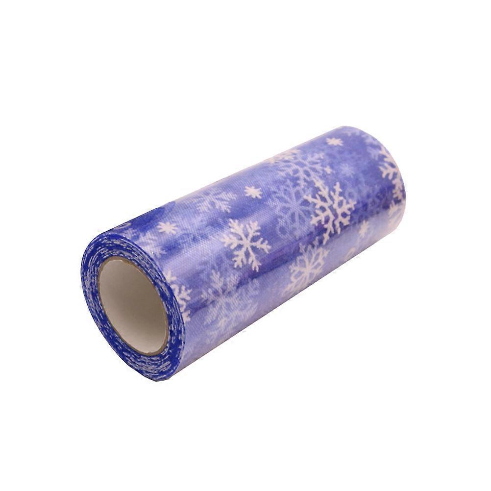 Snowflake Polyester Tulle Roll for DIY Christmas Party 10Yards