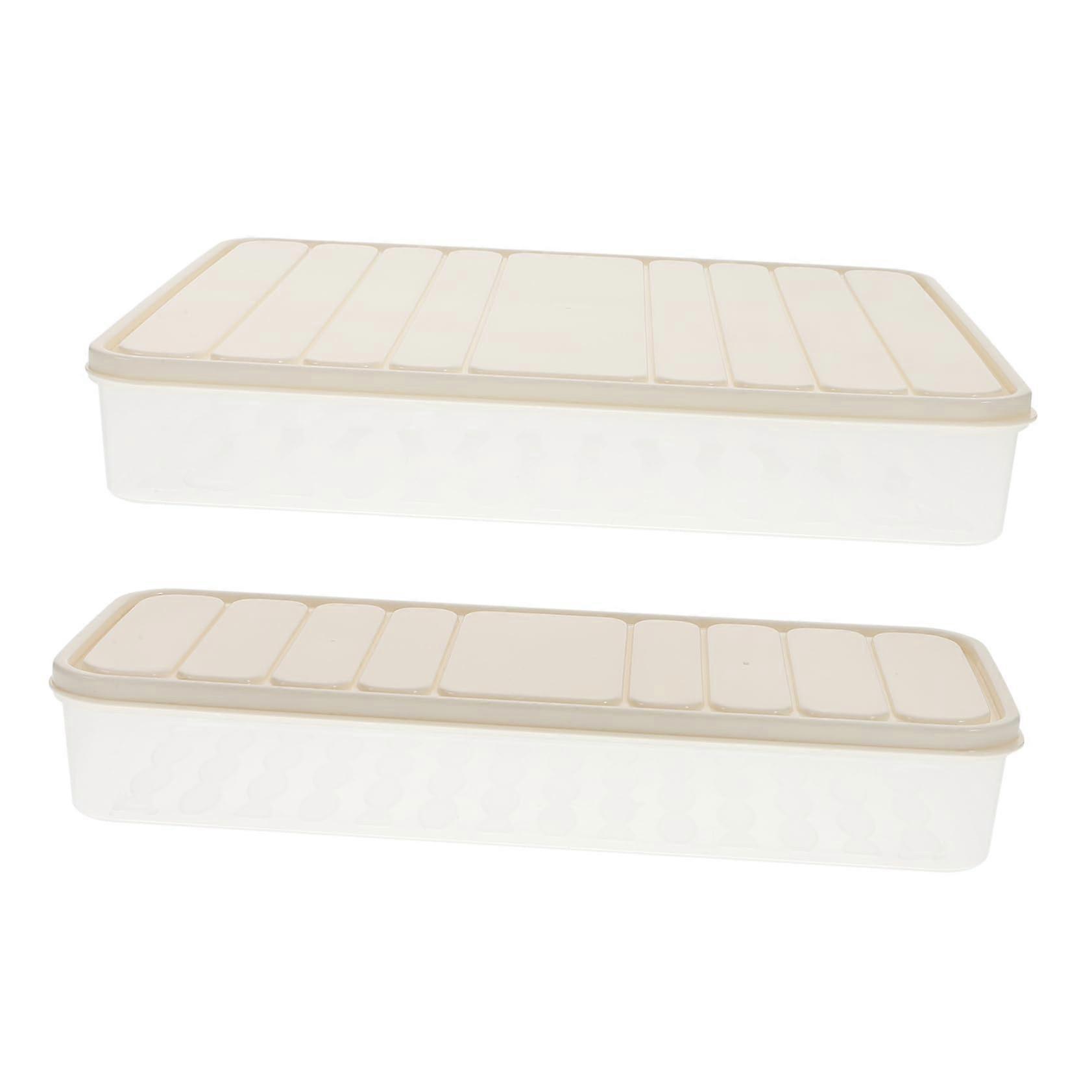 2Pcs Large Transparent Fridge Storage Containers with Lids, Airtight Leakproof Kitchen Organizer