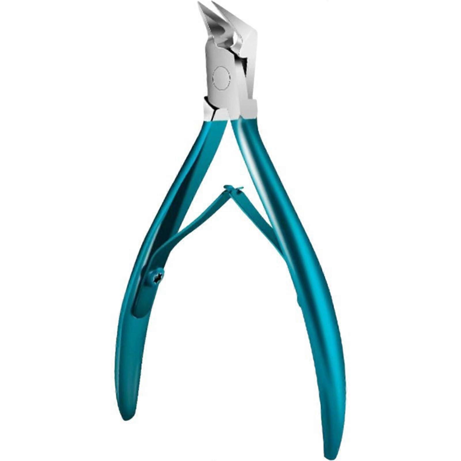 Ingrown Toenail Clippers with Long NonSlip Handle for Thick Nails, Sharp Precision Blade Blue