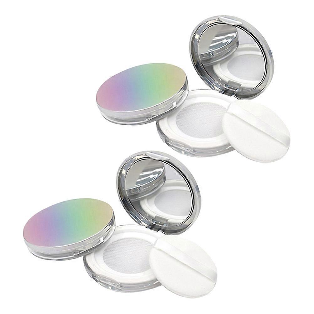 Loose Powder Box Ultra-Thin Makeup Powder Sub-Packing Box for Storage 2Pcs