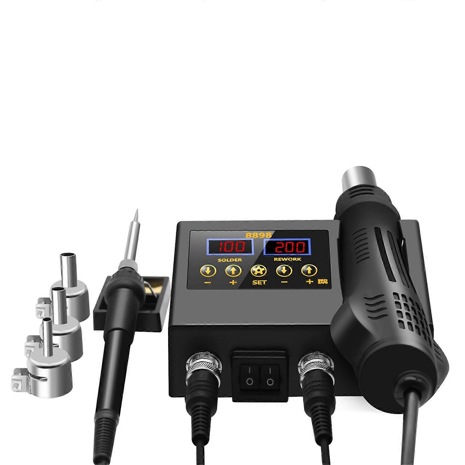 Soldering Station with Digital Display and Heat Gun Combo, Precise Temp Control for Electronics