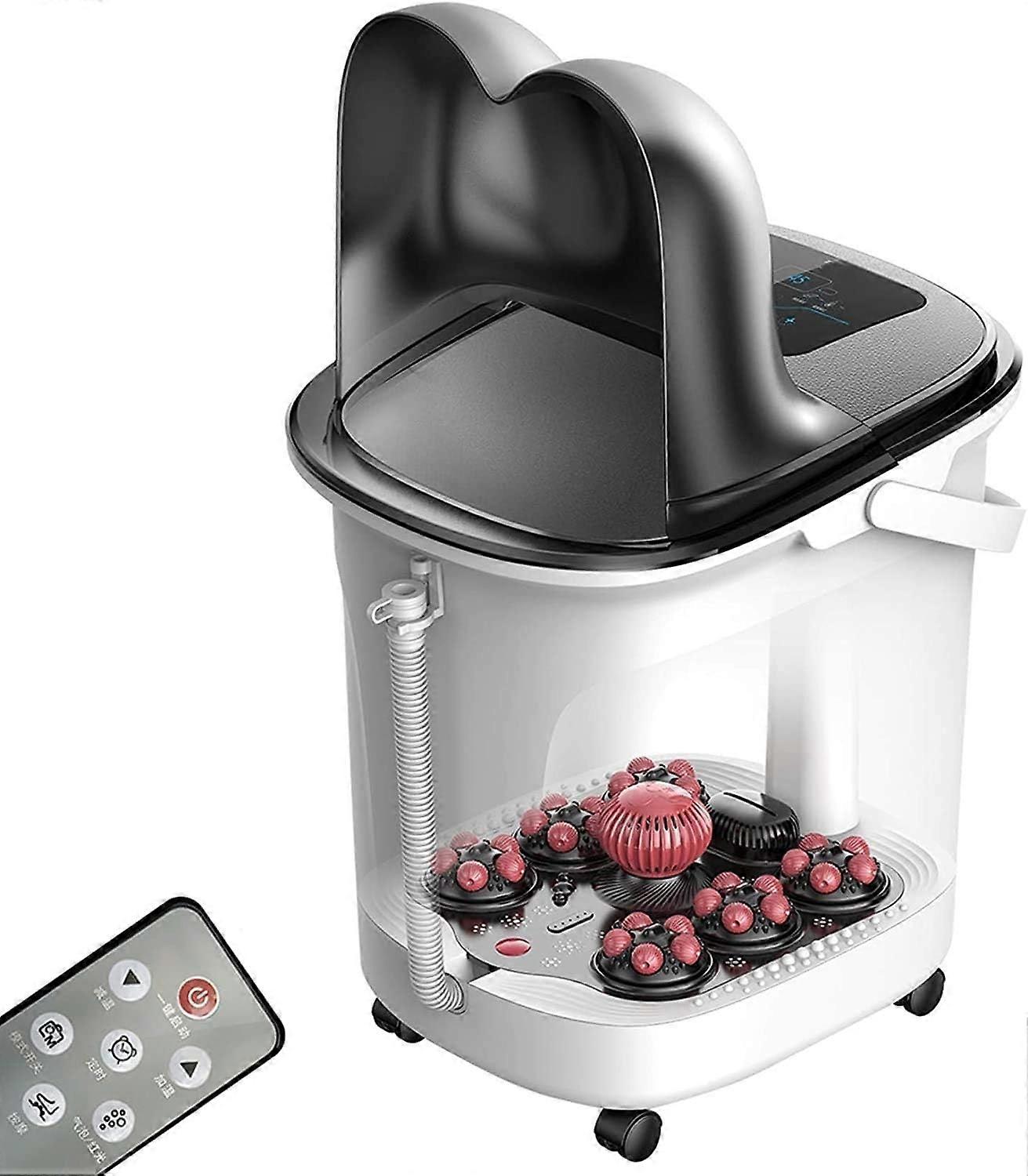 3in1 Heated Foot Spa with Infrared Massage, Bubbles, Digital Temperature Control, 6 Rollers