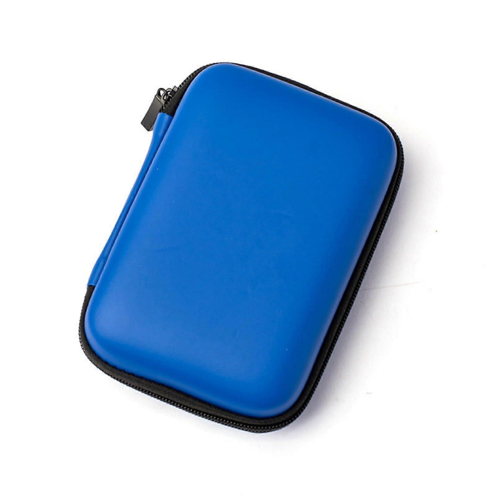 Portable Hard Drive Case Waterproof HardShell 2.5 Inch External HDD Storage Organizer Blue