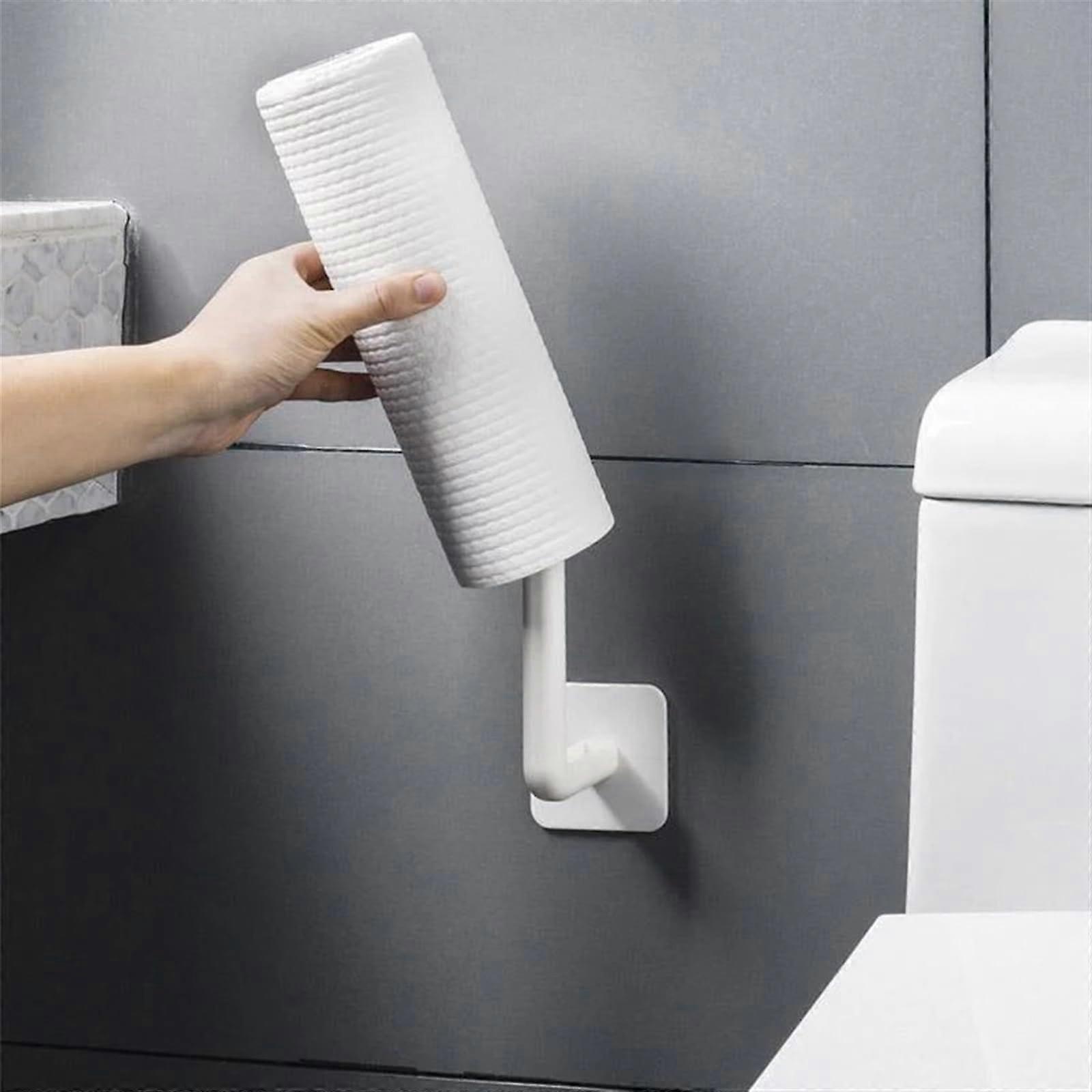Paper Towel Holder Under Cabinet SpaceSaving SelfAdhesive Kitchen Rack Easy Quick Refills White