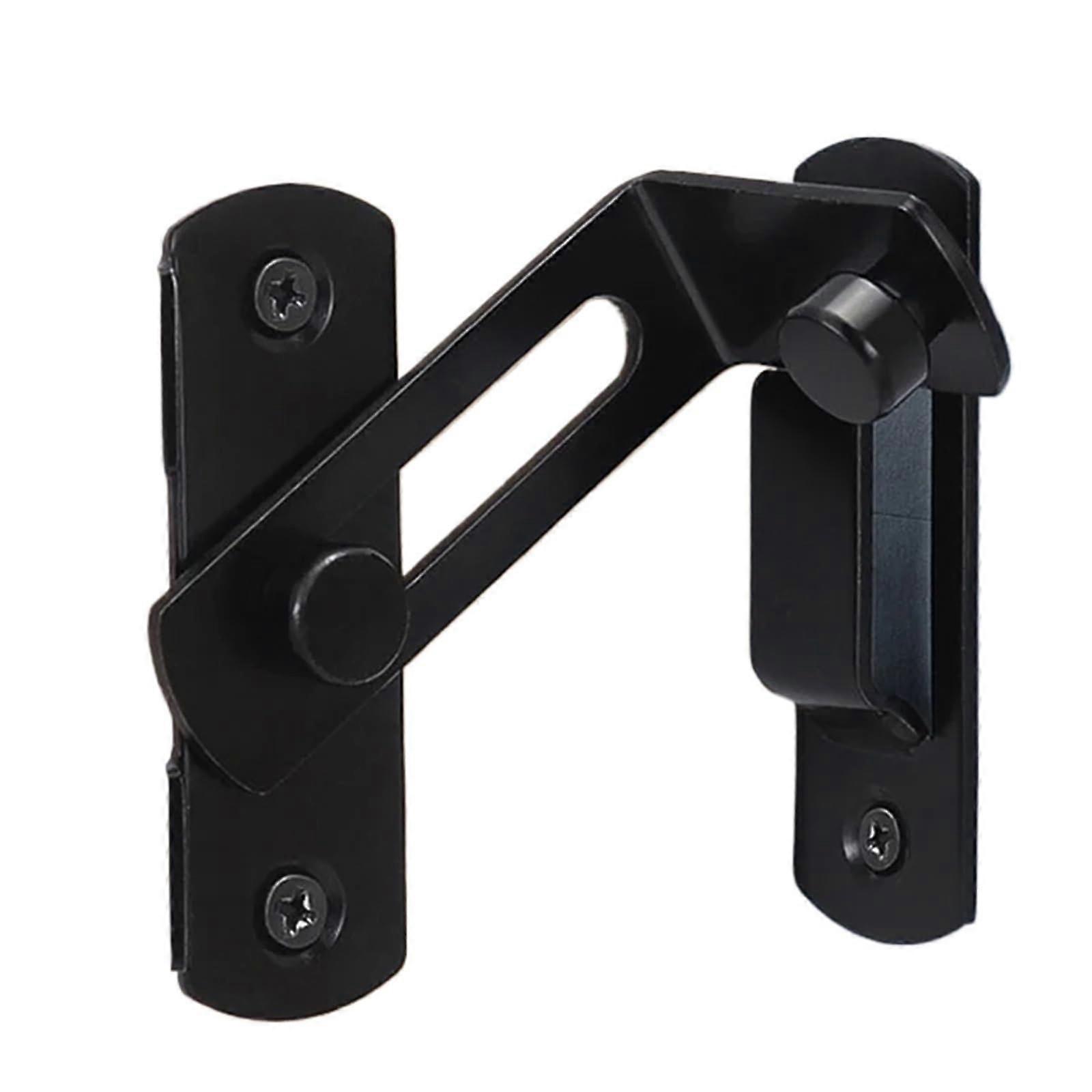 Weatherproof Heavy Duty Gate Lock Set, Automatic SelfLocking Barn Door Latch, 4PCS Black