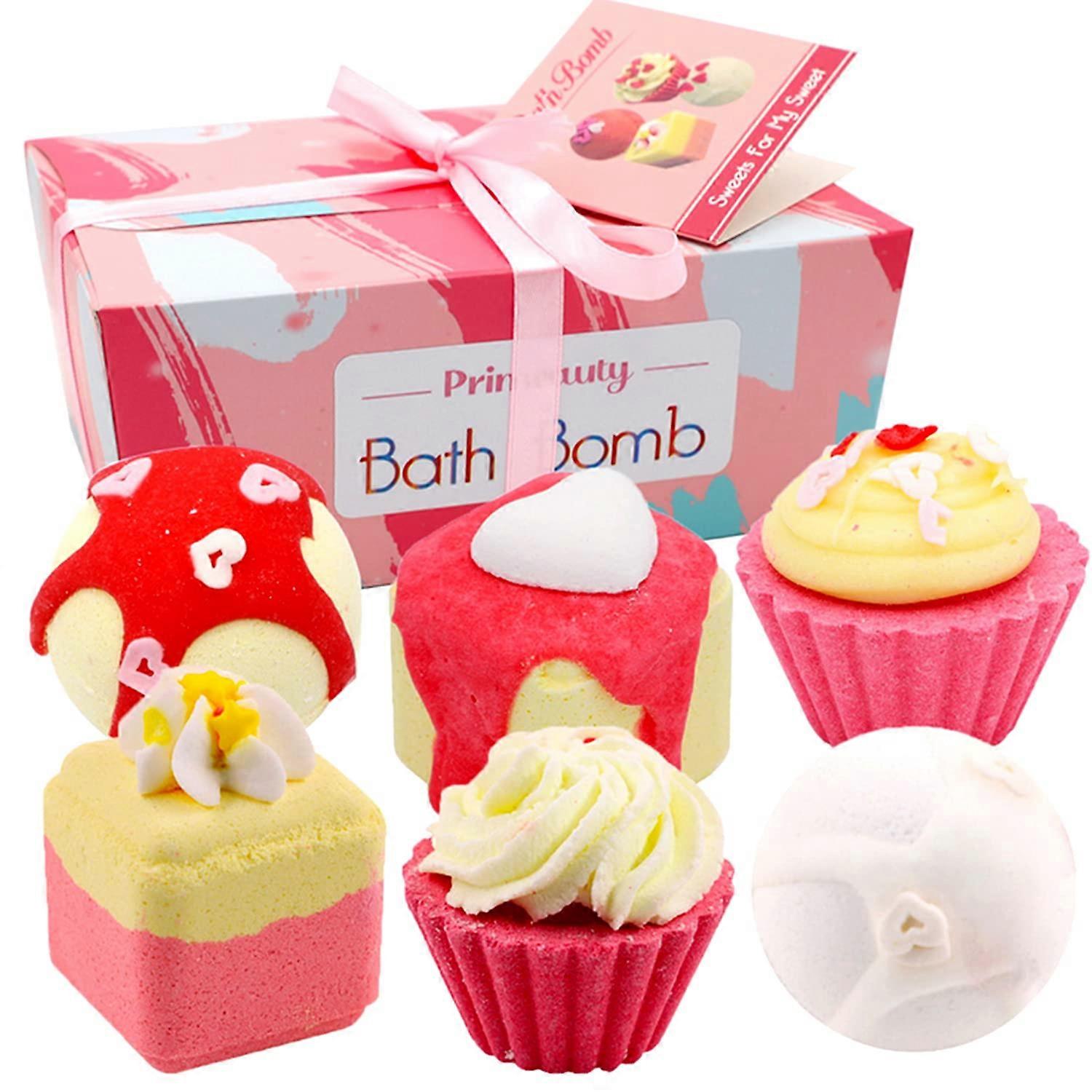 Bath Bombs Gift Set for Women with Natural Essential Oils, Moisturizing Individually Wrapped Bombs