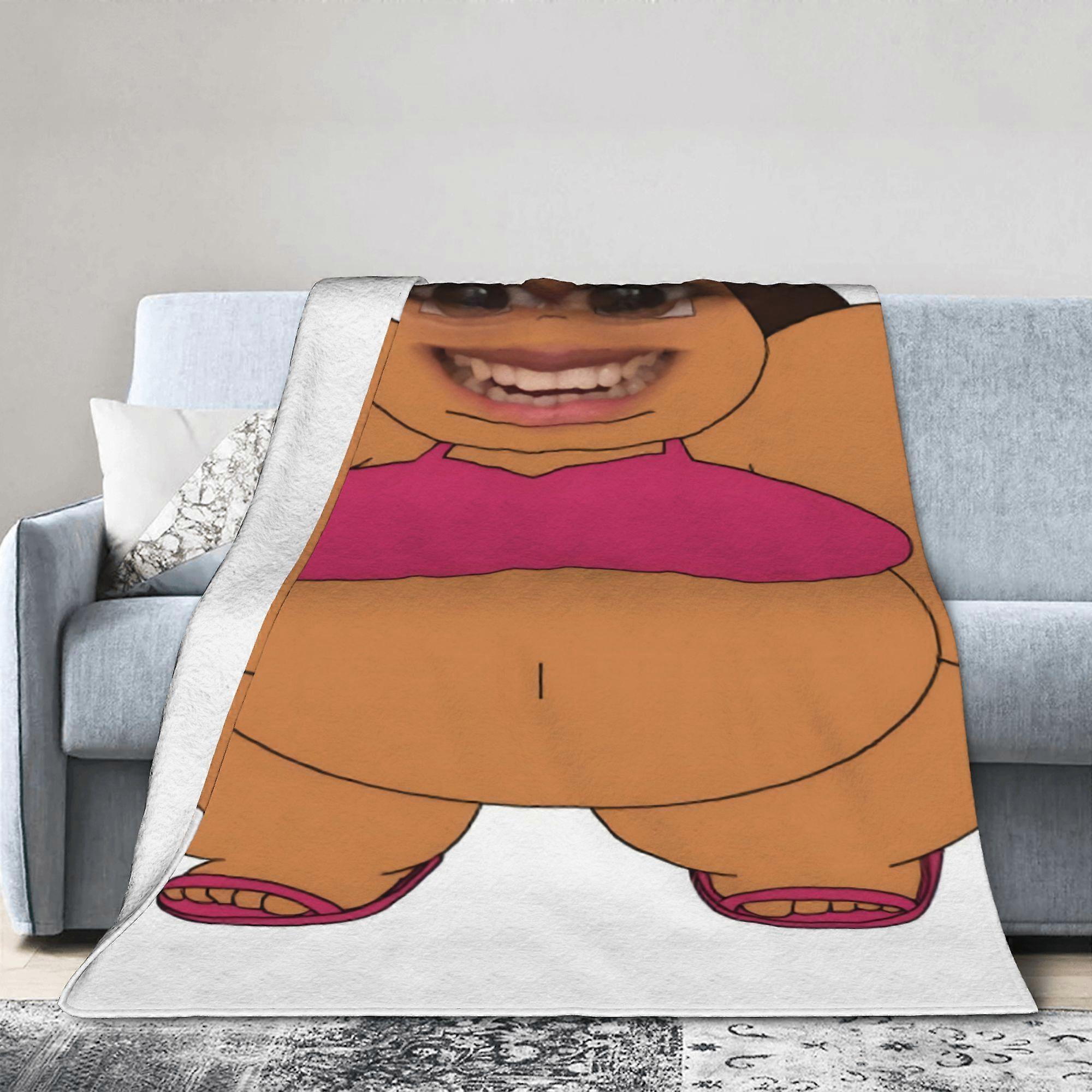 This Dora Weird flannel blanket is soft warm Light Beige-friendly