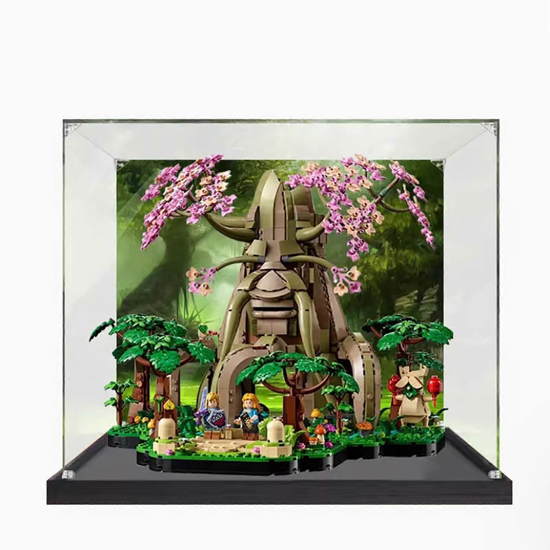 Display Case for  77092 Zelda Deku Tree, Dustproof Acrylic Showcase with Black Base
