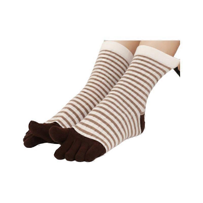 5pcs Women's Athletic Toe Socks - Moisture-Wicking Breathable Crew Mid-Calf
