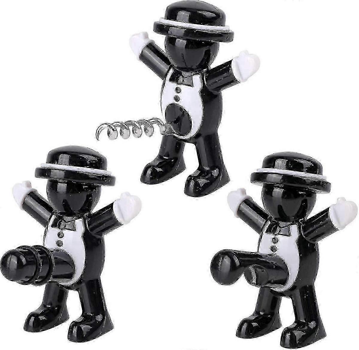 Black Cool Man Bottle Opener & Wine Stopper Set
