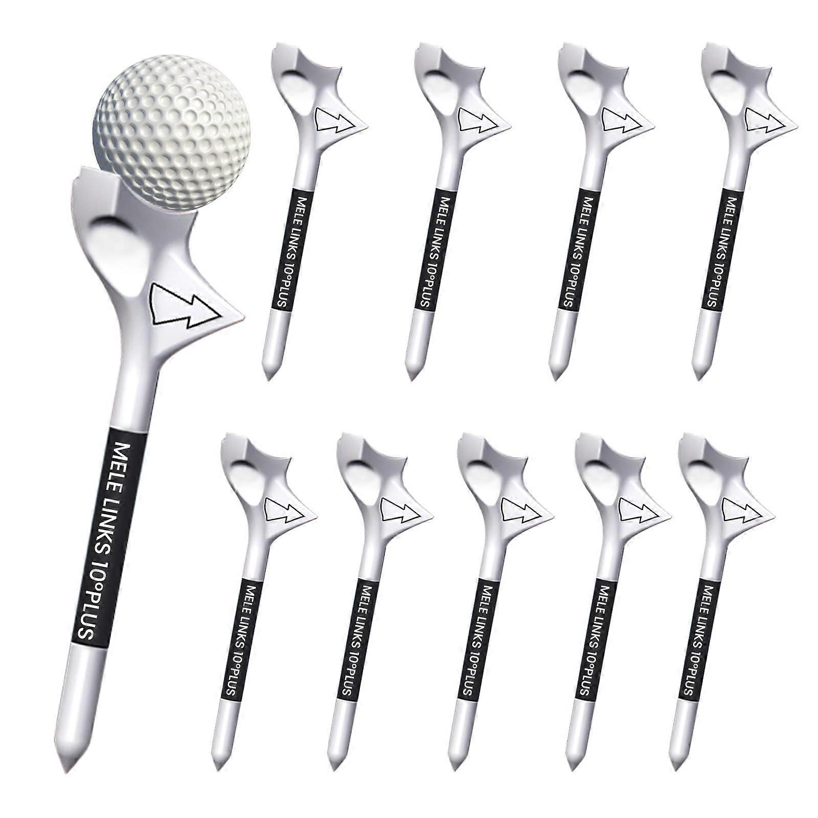 10 Pcs Unbreakable Plastic Golf Tees, Low Resistance Design for Increased Driving Distance