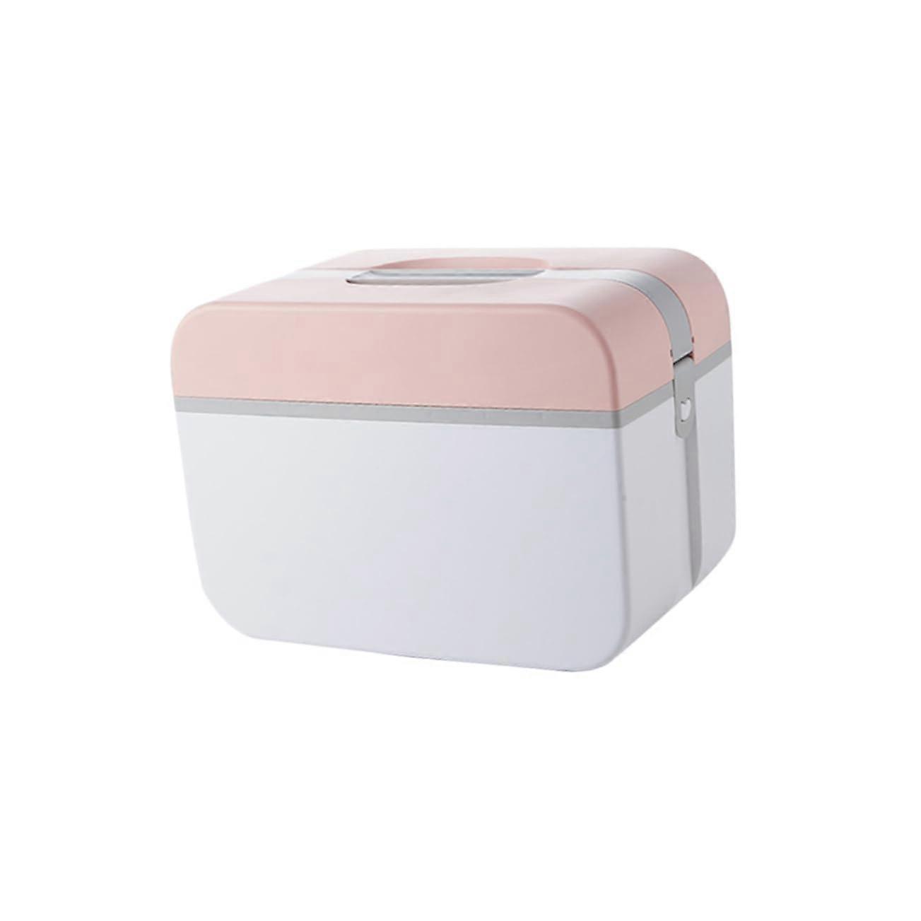 Lockable Pink First Aid Kit Box Durable Plastic Medicine Storage Organizer with Handle