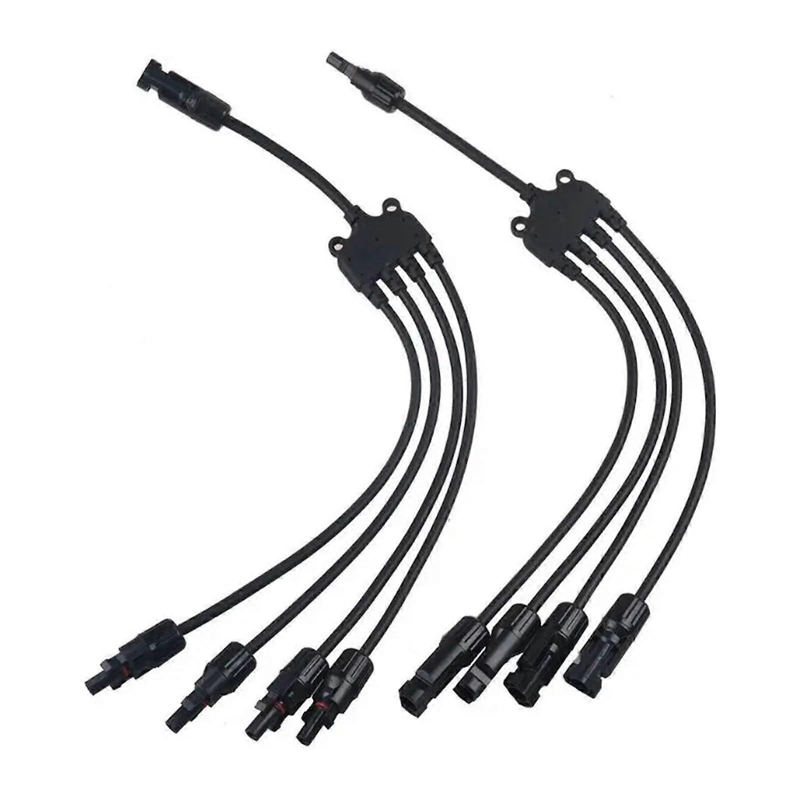 Solar Panel Connector 4 in 1 Y Type PV Adapter Cable MC4 Parallel Waterproof UV Resistant