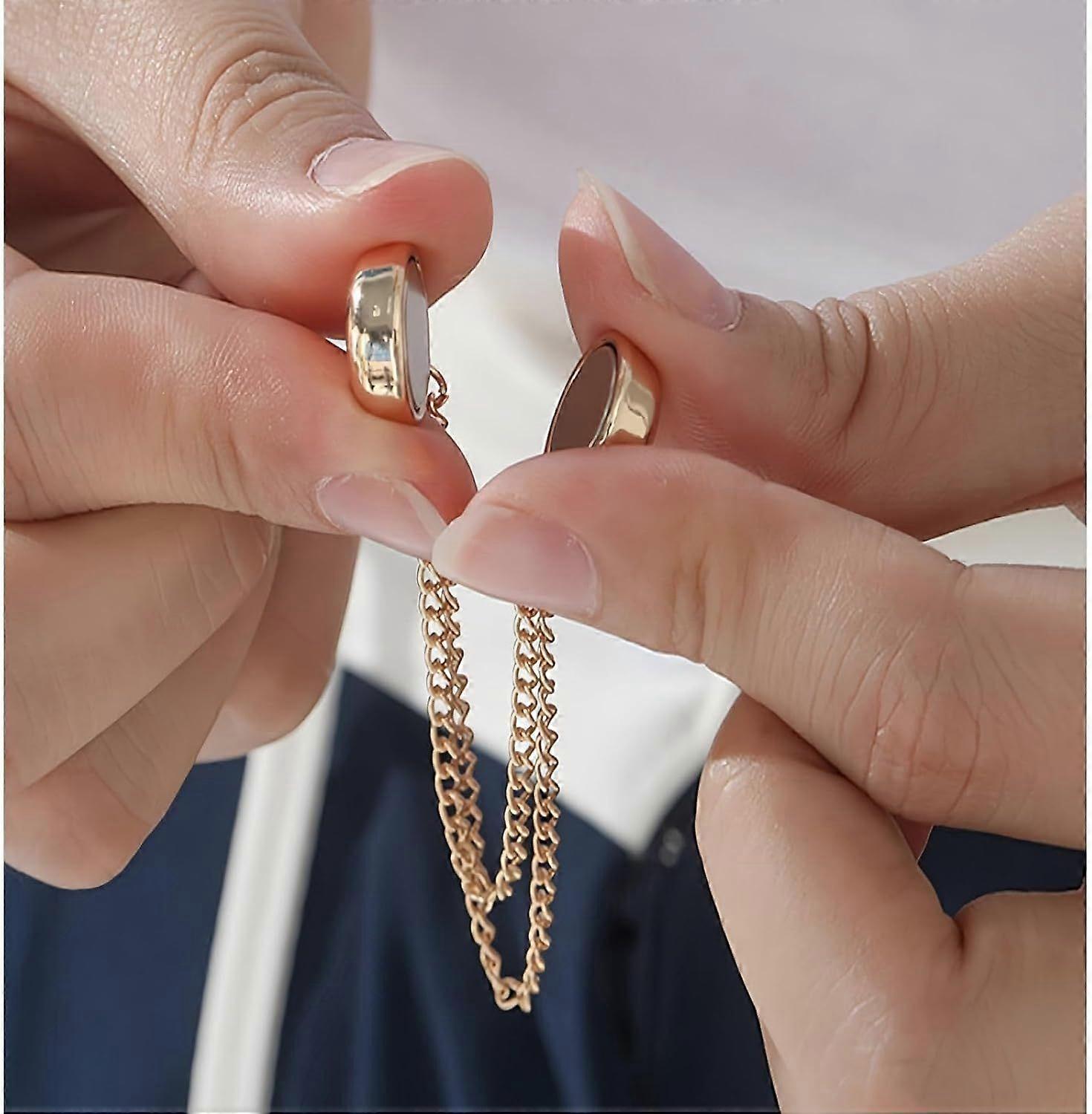 4 Pack Multi-Function Magnetic Clothing Clips, Magnetic Strength Buttons Powerful Hijab Ma