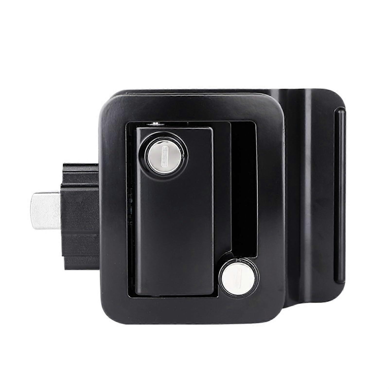 RV Trailer Camper Door Lock with Deadbolt Zinc Alloy Black Handle Replacement Secure Entry