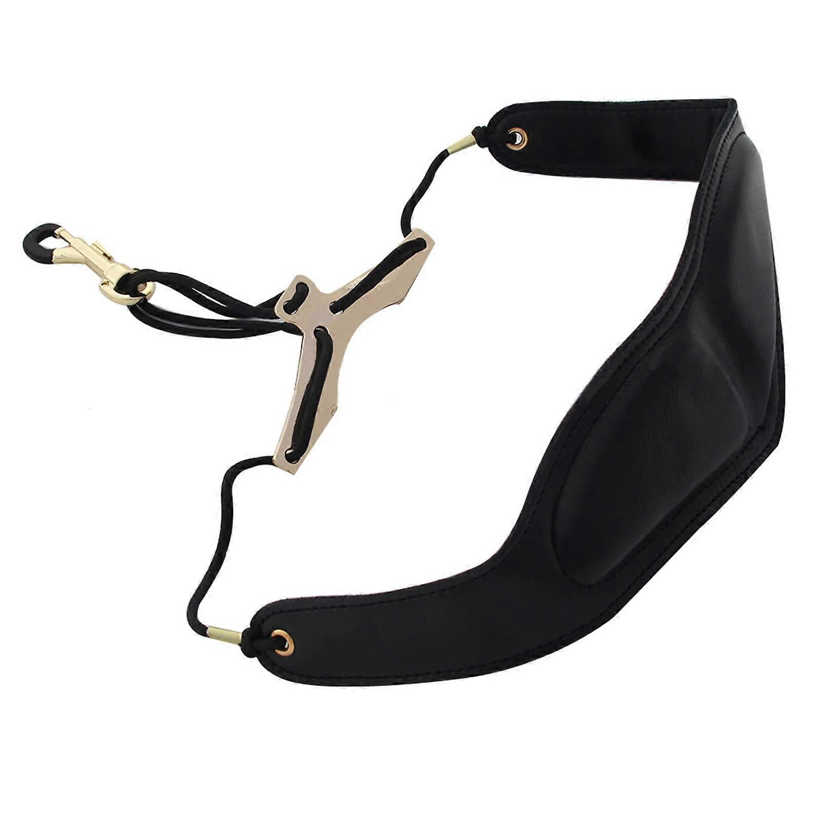 Leather Padded Adjustable Saxophone Neck Strap with Snap Hook for Soprano to Baritone