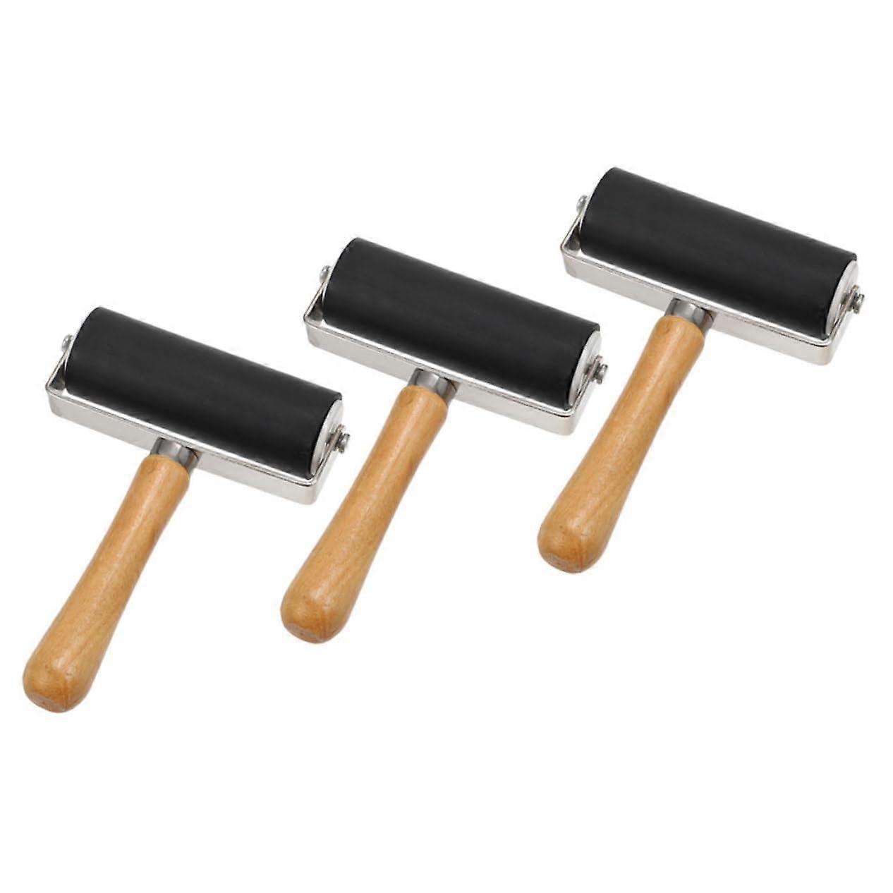 Professional Printmaking Roller Set with Even Ink Coverage, Rubber Brayer for Stamping and Painting