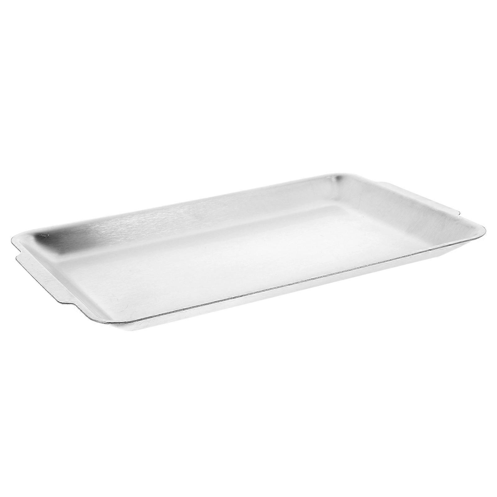Silver Stainless Steel Buffet Serving Plate for Kitchen