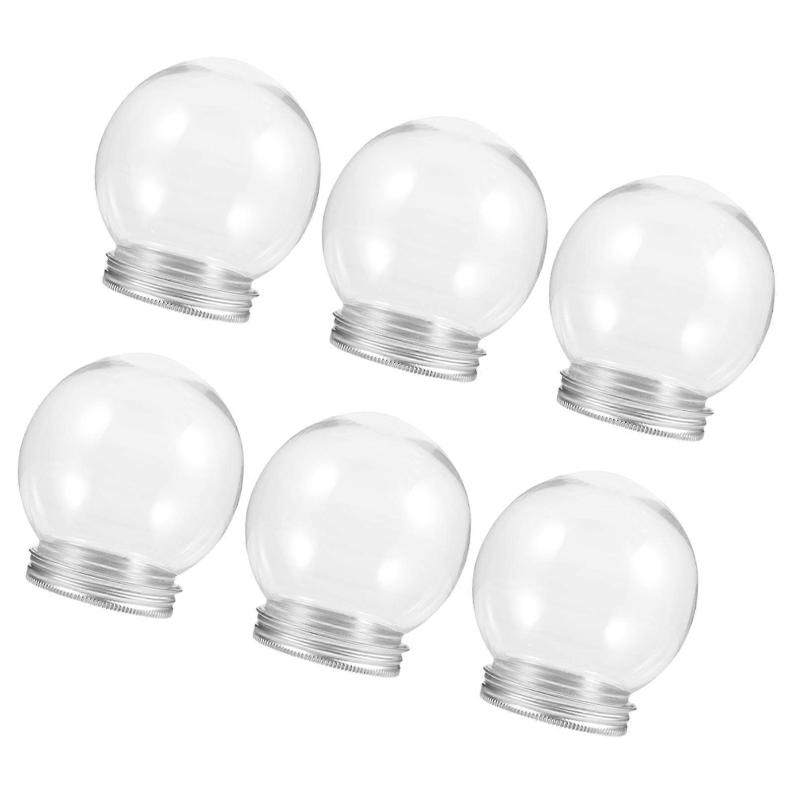 Transparent DIY Snow Globe Plastic Water Globe for Storage 6Pcs Kit