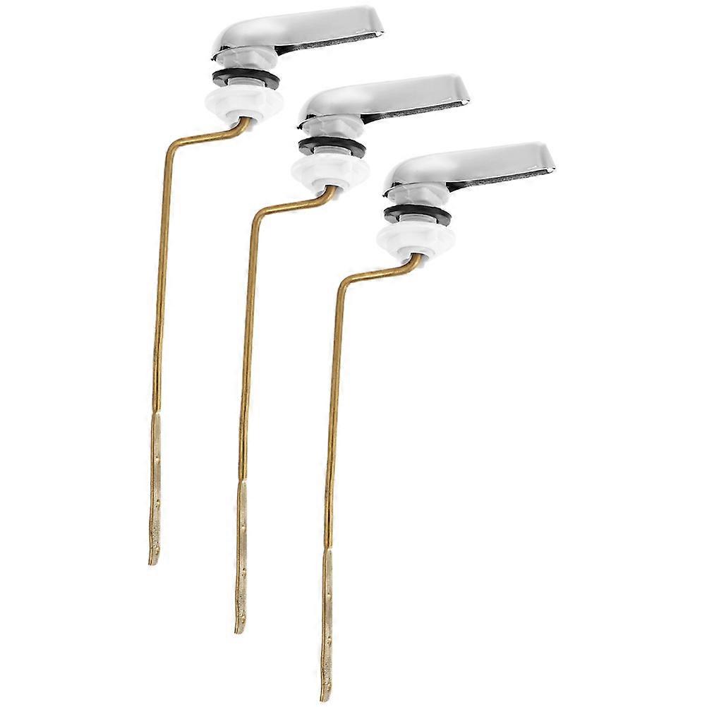 Silver Toilet Flush Handle Replacement ABS Handle Side Mount 3Pcs Set