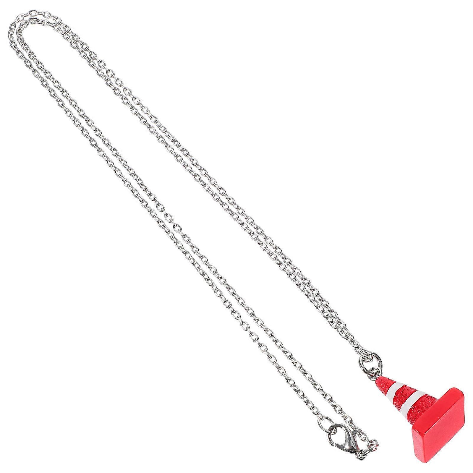 Traffic Cone Pendant Necklace for Decor Creative Multi Color
