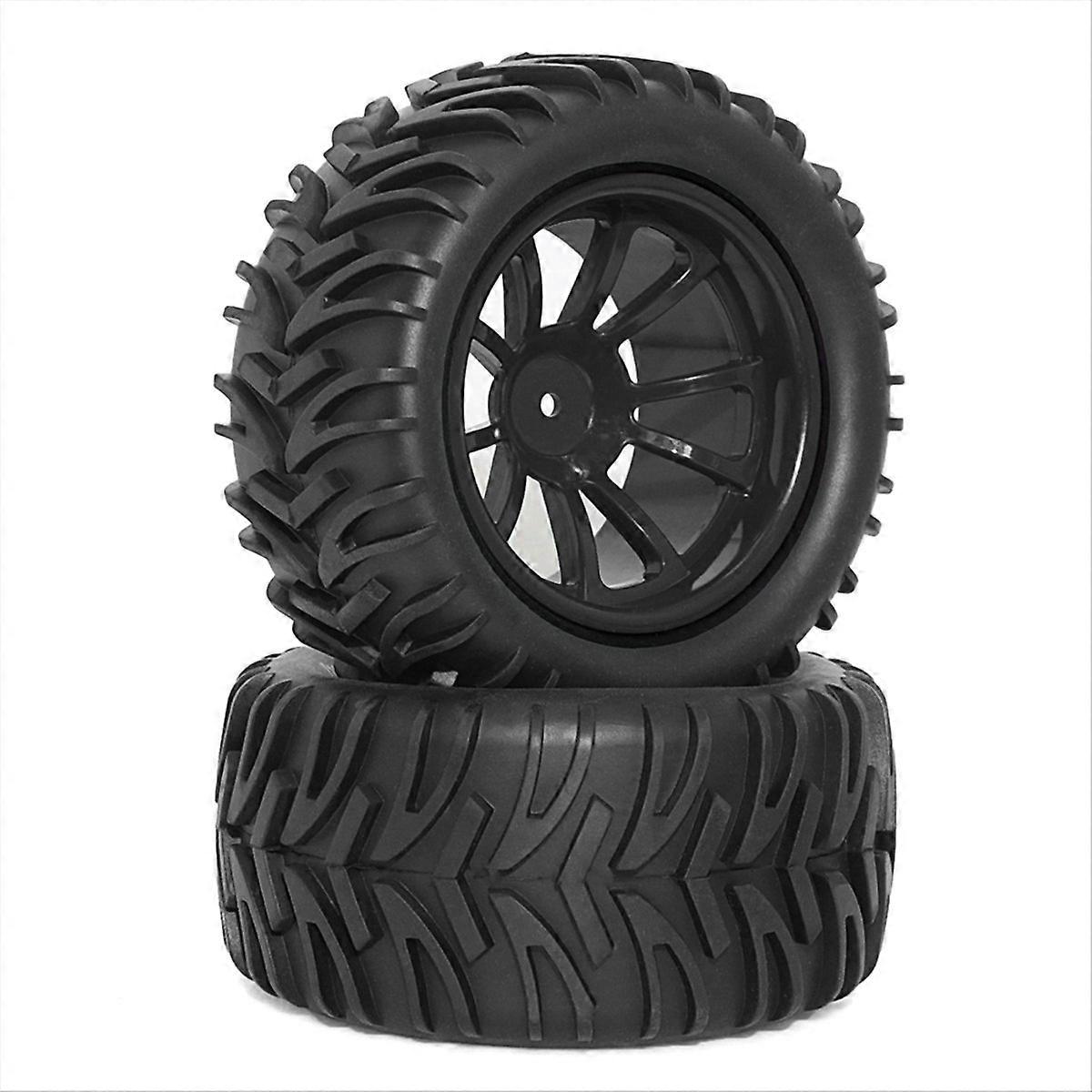 Pneus et roues pour camion télécommandé 1/10, noirs