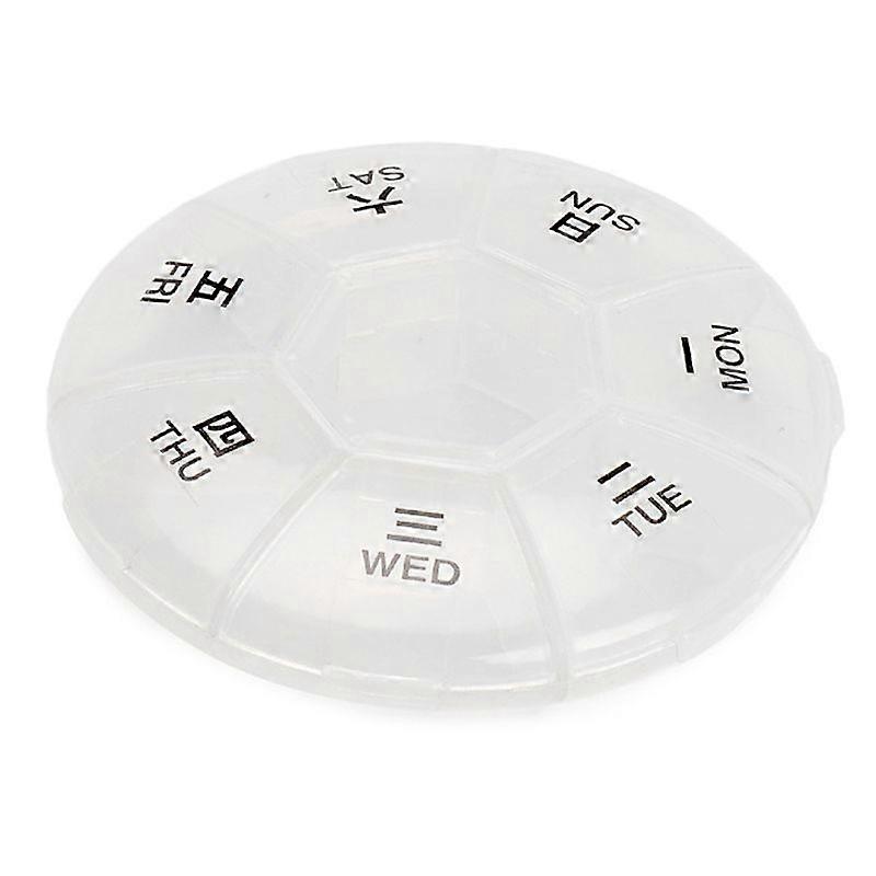 Round Portable Pill Box Medicine Planner Small Case