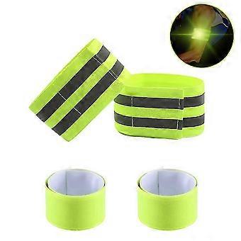 Bandes réfléchissantes pour poignet, bras, cheville, jambe - Lot de 4 équipements haute visibilité pour la marche nocturne, le vélo et la course à pied